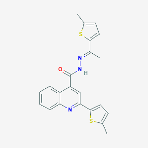 molecular formula C22H19N3OS2 B449923 2-(5-methyl-2-thienyl)-N'-[1-(5-methyl-2-thienyl)ethylidene]-4-quinolinecarbohydrazide 