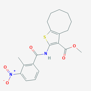 molecular formula C20H22N2O5S B449924 Methyl 2-({3-nitro-2-methylbenzoyl}amino)-4,5,6,7,8,9-hexahydrocycloocta[b]thiophene-3-carboxylate 