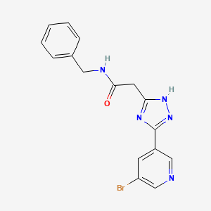 N-benzyl-2-[5-(5-bromopyridin-3-yl)-1H-1,2,4-triazol-3-yl]acetamide