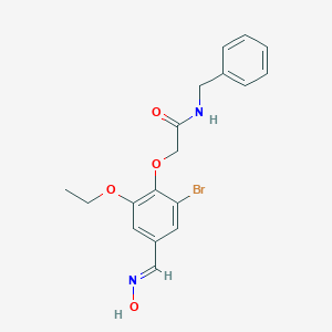 molecular formula C18H19BrN2O4 B449927 N-benzyl-2-{2-bromo-6-ethoxy-4-[(hydroxyimino)methyl]phenoxy}acetamide 