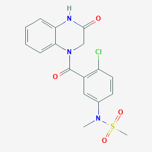 molecular formula C17H16ClN3O4S B4499287 N-{4-chloro-3-[(3-oxo-3,4-dihydro-1(2H)-quinoxalinyl)carbonyl]phenyl}-N-methylmethanesulfonamide 