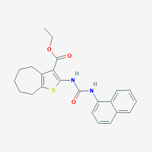 molecular formula C23H24N2O3S B449929 ethyl 2-[(naphthalen-1-ylcarbamoyl)amino]-5,6,7,8-tetrahydro-4H-cyclohepta[b]thiophene-3-carboxylate 