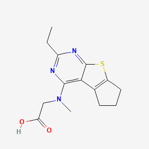 N-(2-ethyl-6,7-dihydro-5H-cyclopenta[4,5]thieno[2,3-d]pyrimidin-4-yl)-N-methylglycine