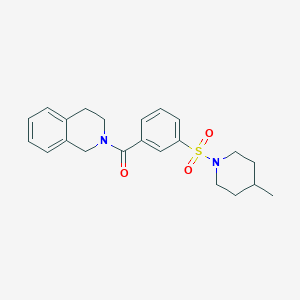 molecular formula C22H26N2O3S B4499324 2-{3-[(4-METHYLPIPERIDIN-1-YL)SULFONYL]BENZOYL}-1,2,3,4-TETRAHYDROISOQUINOLINE 