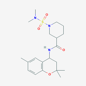 molecular formula C20H31N3O4S B4499343 1-[(dimethylamino)sulfonyl]-N-(2,2,6-trimethyl-3,4-dihydro-2H-chromen-4-yl)-3-piperidinecarboxamide 