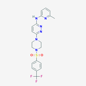 molecular formula C21H21F3N6O2S B4499354 N-(6-methyl-2-pyridinyl)-6-(4-{[4-(trifluoromethyl)phenyl]sulfonyl}-1-piperazinyl)-3-pyridazinamine 