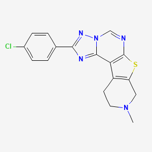 4-(4-chlorophenyl)-13-methyl-10-thia-3,5,6,8,13-pentazatetracyclo[7.7.0.02,6.011,16]hexadeca-1(9),2,4,7,11(16)-pentaene