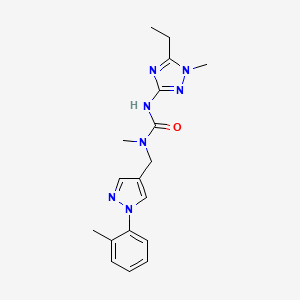 N'-(5-ethyl-1-methyl-1H-1,2,4-triazol-3-yl)-N-methyl-N-{[1-(2-methylphenyl)-1H-pyrazol-4-yl]methyl}urea trifluoroacetate