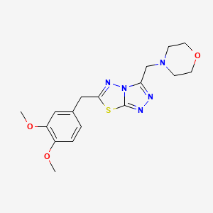 molecular formula C17H21N5O3S B4499395 6-(3,4-Dimethoxybenzyl)-3-(morpholin-4-ylmethyl)[1,2,4]triazolo[3,4-b][1,3,4]thiadiazole 