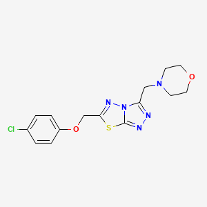 molecular formula C15H16ClN5O2S B4499397 6-[(4-Chlorophenoxy)methyl]-3-(morpholin-4-ylmethyl)[1,2,4]triazolo[3,4-b][1,3,4]thiadiazole 