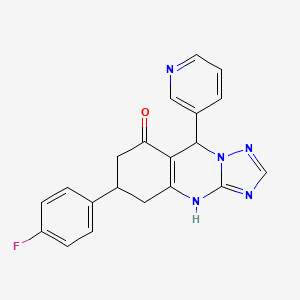 6-(4-fluorophenyl)-9-(pyridin-3-yl)-5,6,7,9-tetrahydro[1,2,4]triazolo[5,1-b]quinazolin-8(4H)-one