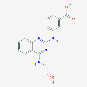 molecular formula C17H16N4O3 B4499409 3-({4-[(2-hydroxyethyl)amino]-2-quinazolinyl}amino)benzoic acid 