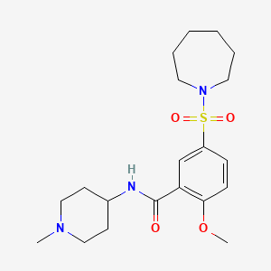 5-(1-azepanylsulfonyl)-2-methoxy-N-(1-methyl-4-piperidinyl)benzamide