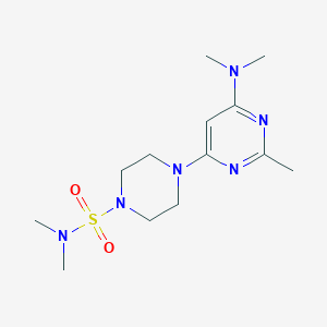 molecular formula C13H24N6O2S B4499425 4-[6-(dimethylamino)-2-methyl-4-pyrimidinyl]-N,N-dimethyl-1-piperazinesulfonamide 