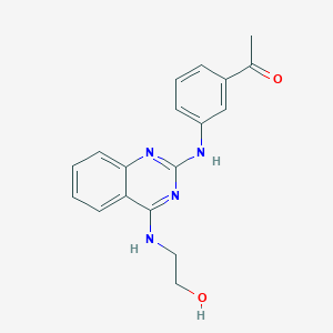 1-[3-({4-[(2-hydroxyethyl)amino]-2-quinazolinyl}amino)phenyl]ethanone