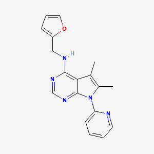 N-(2-furylmethyl)-5,6-dimethyl-7-(2-pyridinyl)-7H-pyrrolo[2,3-d]pyrimidin-4-amine