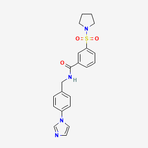 molecular formula C21H22N4O3S B4499450 N-[4-(1H-imidazol-1-yl)benzyl]-3-(1-pyrrolidinylsulfonyl)benzamide 