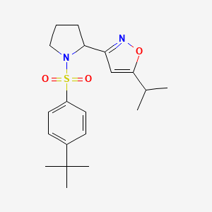 molecular formula C20H28N2O3S B4499466 3-{1-[(4-tert-butylphenyl)sulfonyl]-2-pyrrolidinyl}-5-isopropylisoxazole 