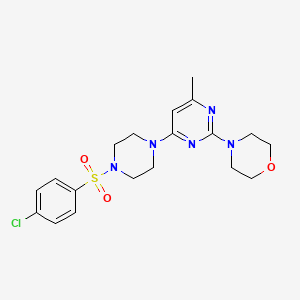 molecular formula C19H24ClN5O3S B4499490 4-(4-{4-[(4-chlorophenyl)sulfonyl]-1-piperazinyl}-6-methyl-2-pyrimidinyl)morpholine 