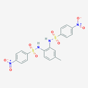 molecular formula C19H16N4O8S2 B449952 4-nitro-N-{2-[({4-nitrophenyl}sulfonyl)amino]-5-methylphenyl}benzenesulfonamide 