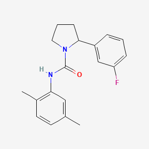 molecular formula C19H21FN2O B4499574 N-(2,5-dimethylphenyl)-2-(3-fluorophenyl)-1-pyrrolidinecarboxamide 