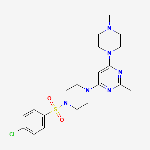 4-[4-(4-CHLOROBENZENESULFONYL)PIPERAZIN-1-YL]-2-METHYL-6-(4-METHYLPIPERAZIN-1-YL)PYRIMIDINE