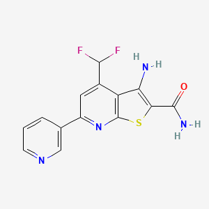 3-amino-4-(difluoromethyl)-6-(3-pyridinyl)thieno[2,3-b]pyridine-2-carboxamide