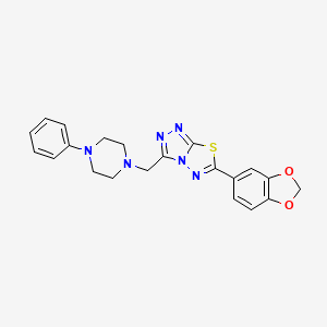 6-(1,3-benzodioxol-5-yl)-3-[(4-phenyl-1-piperazinyl)methyl][1,2,4]triazolo[3,4-b][1,3,4]thiadiazole