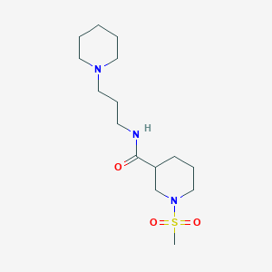 molecular formula C15H29N3O3S B4499665 1-(methylsulfonyl)-N-[3-(piperidin-1-yl)propyl]piperidine-3-carboxamide 