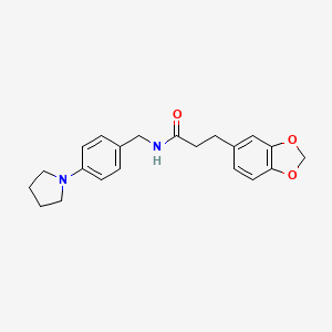 3-(2H-1,3-BENZODIOXOL-5-YL)-N-{[4-(PYRROLIDIN-1-YL)PHENYL]METHYL}PROPANAMIDE