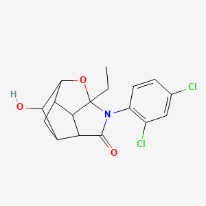 5-(2,4-Dichlorophenyl)-6-ethyl-9-hydroxy-7-oxa-5-azatetracyclo[6.3.0.02,6.03,10]undecan-4-one