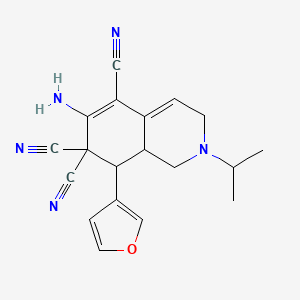 6-Amino-8-(furan-3-yl)-2-propan-2-yl-1,3,8,8a-tetrahydroisoquinoline-5,7,7-tricarbonitrile