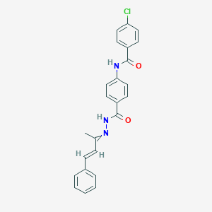 4-chloro-N-(4-{[2-(1-methyl-3-phenyl-2-propenylidene)hydrazino]carbonyl}phenyl)benzamide