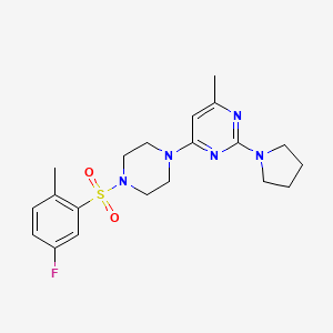 4-[4-(5-Fluoro-2-methylbenzenesulfonyl)piperazin-1-YL]-6-methyl-2-(pyrrolidin-1-YL)pyrimidine