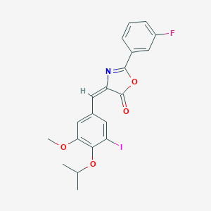 molecular formula C20H17FINO4 B449979 2-(3-fluorophenyl)-4-(3-iodo-4-isopropoxy-5-methoxybenzylidene)-1,3-oxazol-5(4H)-one 