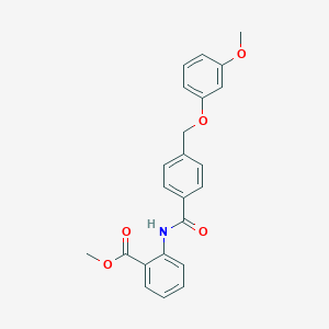 molecular formula C23H21NO5 B449980 Methyl 2-({4-[(3-methoxyphenoxy)methyl]benzoyl}amino)benzoate 