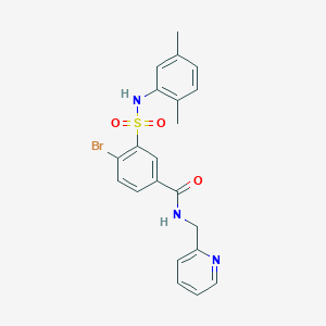 4-bromo-3-{[(2,5-dimethylphenyl)amino]sulfonyl}-N-(pyridin-2-ylmethyl)benzamide