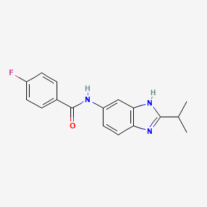 molecular formula C17H16FN3O B4499807 4-fluoro-N-(2-isopropyl-1H-benzimidazol-6-yl)benzamide 