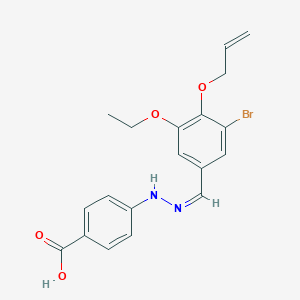 4-[(2Z)-2-[(3-bromo-5-ethoxy-4-prop-2-enoxyphenyl)methylidene]hydrazinyl]benzoic acid
