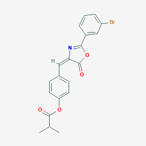 4-[(2-(3-bromophenyl)-5-oxo-1,3-oxazol-4(5H)-ylidene)methyl]phenyl 2-methylpropanoate