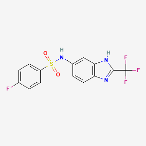 4-fluoro-N-[2-(trifluoromethyl)-1H-benzimidazol-6-yl]benzenesulfonamide