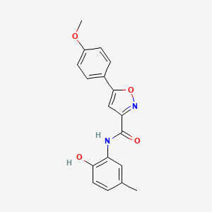 molecular formula C18H16N2O4 B4499898 N-(2-hydroxy-5-methylphenyl)-5-(4-methoxyphenyl)-3-isoxazolecarboxamide 