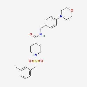 molecular formula C25H33N3O4S B4499905 1-[(3-methylbenzyl)sulfonyl]-N-[4-(4-morpholinyl)benzyl]-4-piperidinecarboxamide 