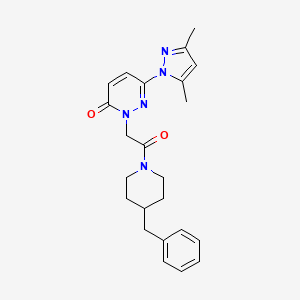 molecular formula C23H27N5O2 B4499913 2-(2-(4-benzylpiperidin-1-yl)-2-oxoethyl)-6-(3,5-dimethyl-1H-pyrazol-1-yl)pyridazin-3(2H)-one 