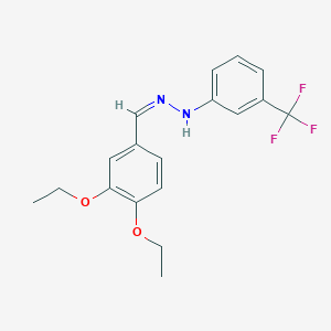 molecular formula C18H19F3N2O2 B449994 3,4-Diethoxybenzaldehyde [3-(trifluoromethyl)phenyl]hydrazone 