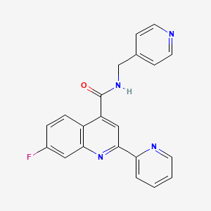 molecular formula C21H15FN4O B4499956 7-fluoro-2-(2-pyridinyl)-N-(4-pyridinylmethyl)-4-quinolinecarboxamide 