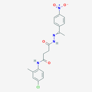 N-(4-chloro-2-methylphenyl)-4-[2-(1-{4-nitrophenyl}ethylidene)hydrazino]-4-oxobutanamide