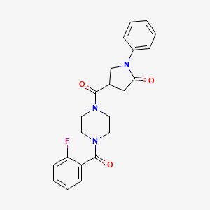 4-({4-[(2-Fluorophenyl)carbonyl]piperazin-1-yl}carbonyl)-1-phenylpyrrolidin-2-one