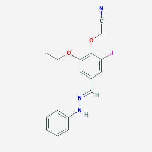 molecular formula C17H16IN3O2 B450000 [2-Ethoxy-6-iodo-4-(2-phenylcarbohydrazonoyl)phenoxy]acetonitrile 
