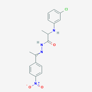 molecular formula C17H17ClN4O3 B450004 2-[(3-chlorophenyl)amino]-N'-[1-(4-nitrophenyl)ethylidene]propanehydrazide (non-preferred name) 